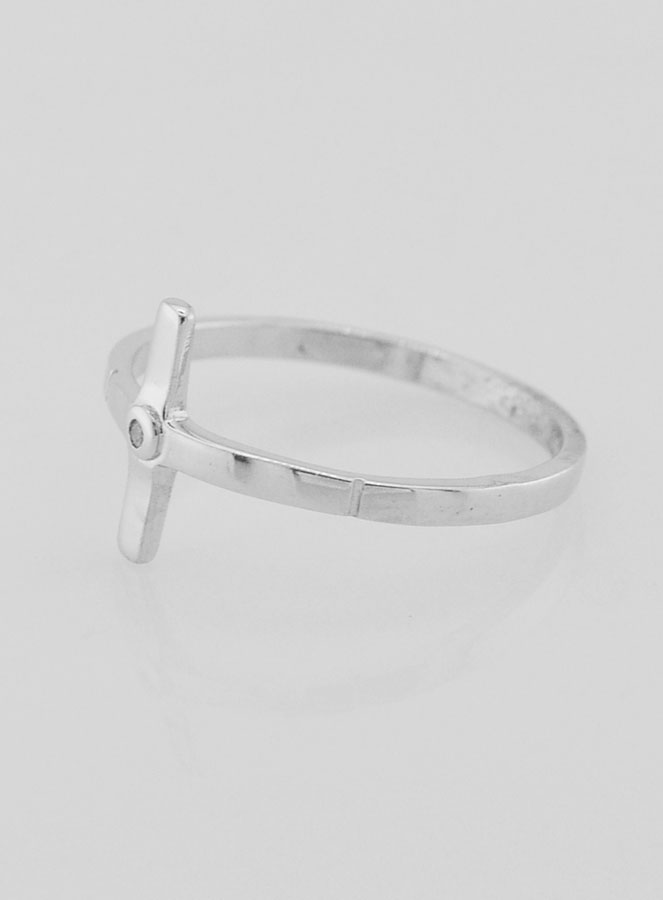 Anello Croce Di Cristo in Argento 925/1000 - Misura 16 (pic 2)