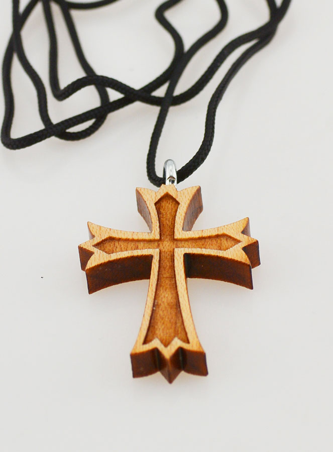 Ciondolo croce di legno (pic 3)