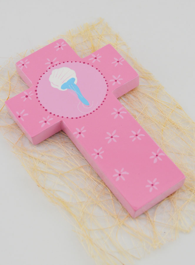 Croce Per Bambini in Legno  Acqua del Battesimo - 12 cm (pic 3)
