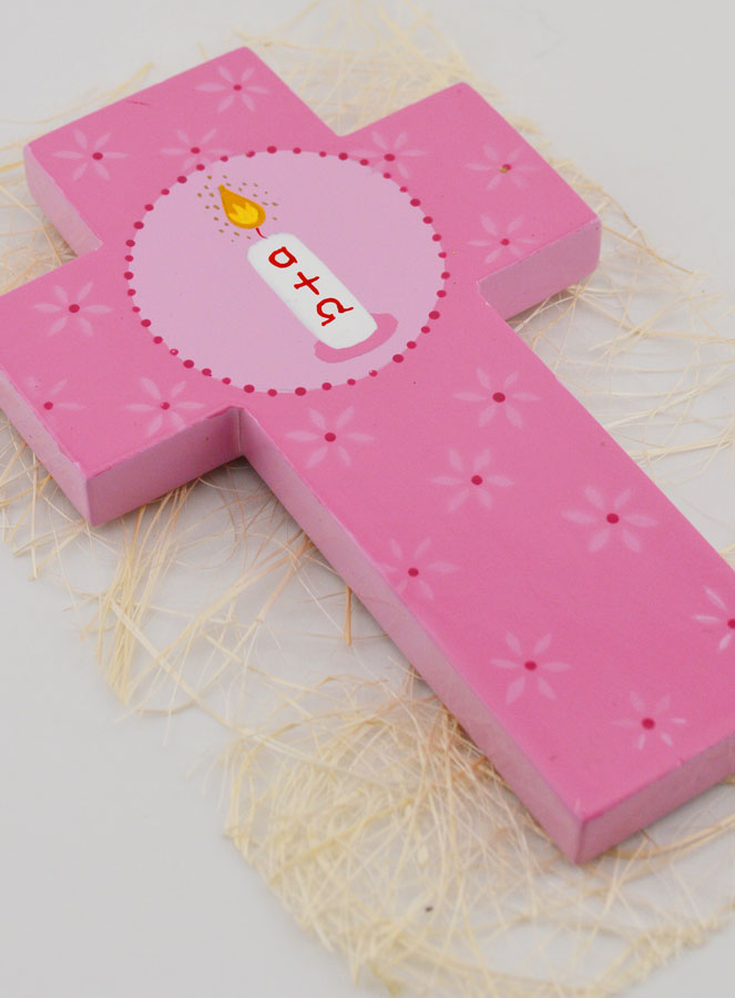 Croce Bambino Cero Alfa Omega - Rosa (pic 3)
