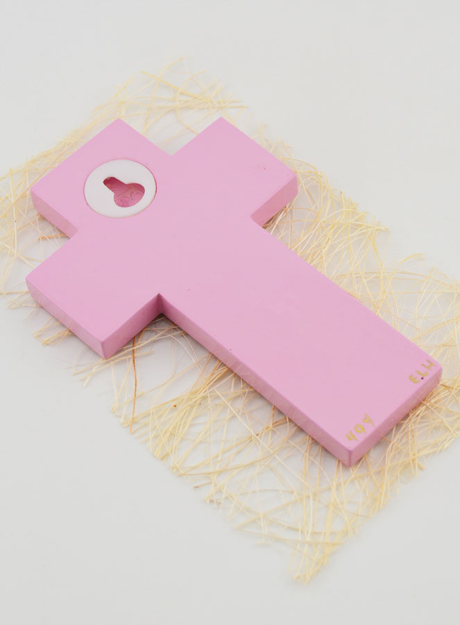 Croce Per Bambina Candela del Battesimo - Rosa (pic 4)