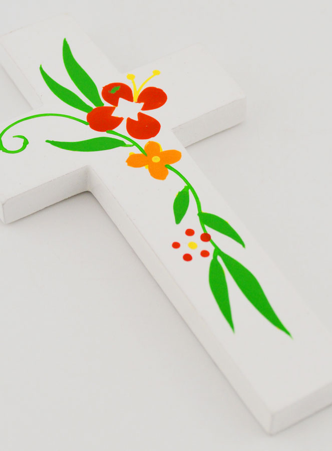 Croce Bambino in Legno - Fiori di Primavera (pic 3)