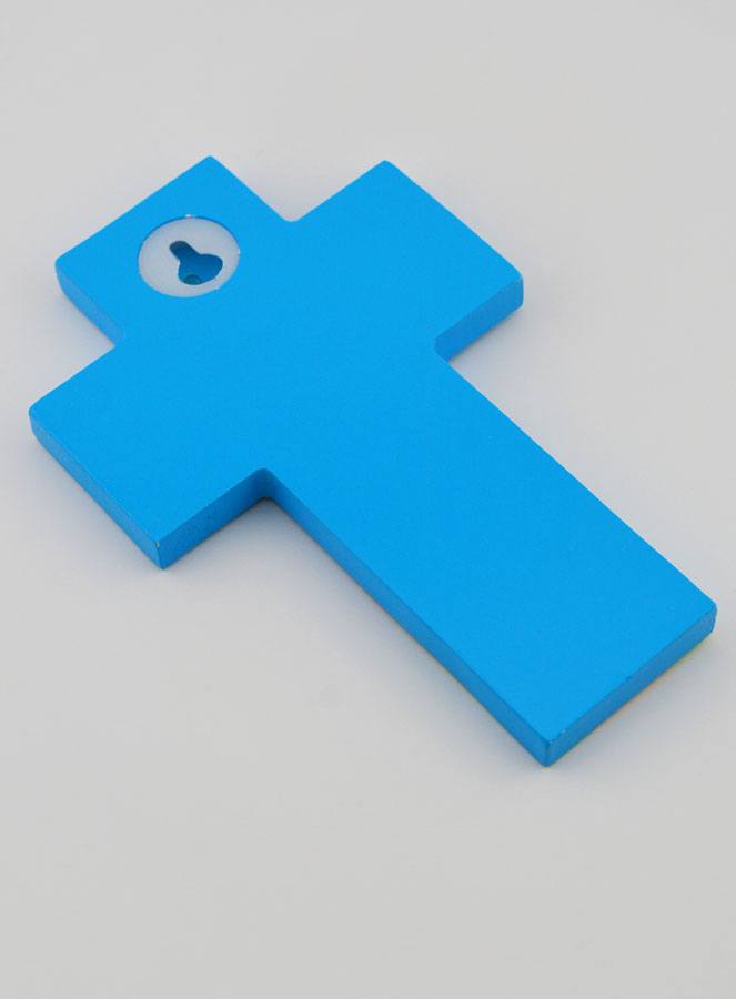 Croce in Legno Spirito Santo e Chiesa - Blu (pic 4)