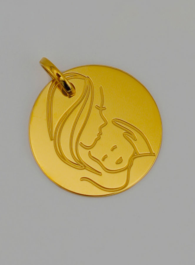 Medaglia Vergine con il Bambino Gesù in Oro (pic 2)