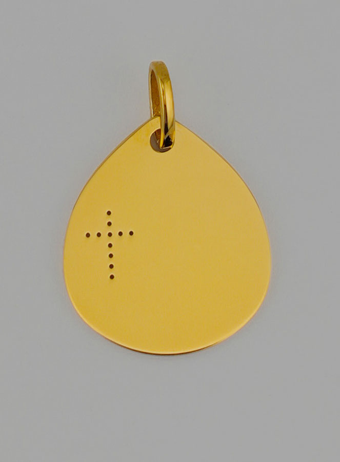 Medaglia Santa Vergine Con Velo et Croce in Oro (pic 3)