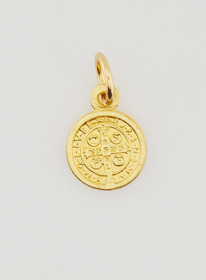 Grande Medaglia di San Benedetto Dorata - 12mm (pic 4)