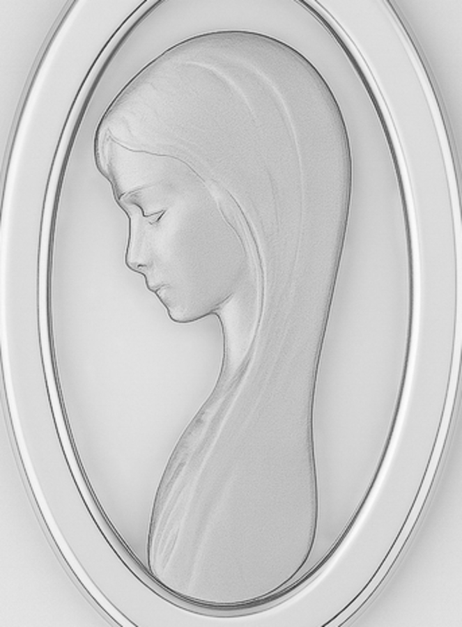 Medaglia Profilo Santa Vergine Maria - Argento 925/1000 (pic 2)
