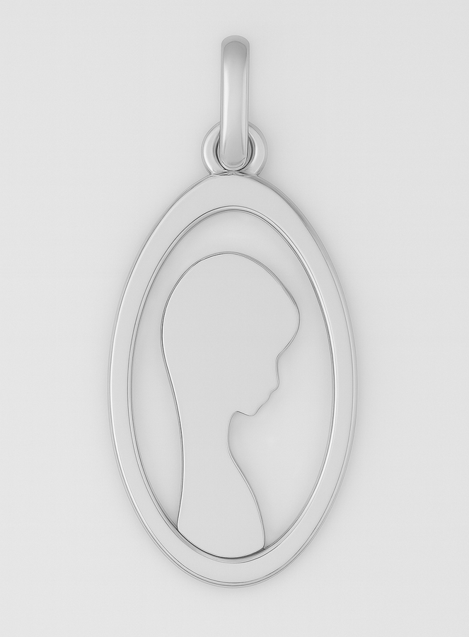 Medaglia Profilo Santa Vergine Maria - Argento 925/1000 (pic 3)