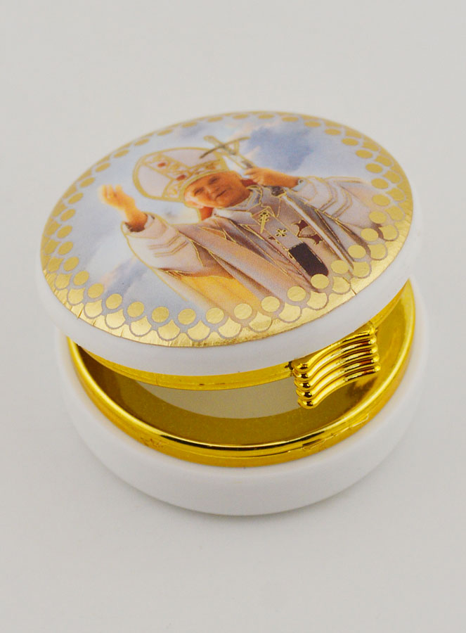 Scatola Portaostia Immagine San Giovanni Paolo II - 5 cm (pic 4)