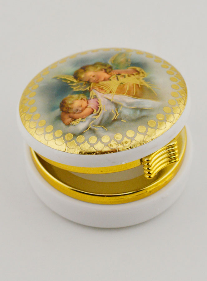 Scatola Portaostia Immagine Angelo Protettore con Lanterna - 5 cm (pic 4)