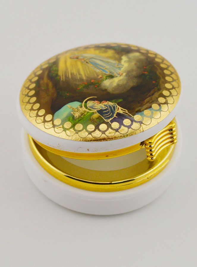 Scatola Portaostia Immagine  Nostra Signora di Lourdes - 5 cm (pic 4)