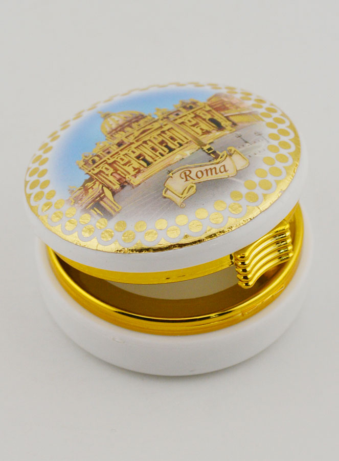 Scatola Portaostia Immagine Basilica San Pietro di Roma - 5 cm (pic 4)