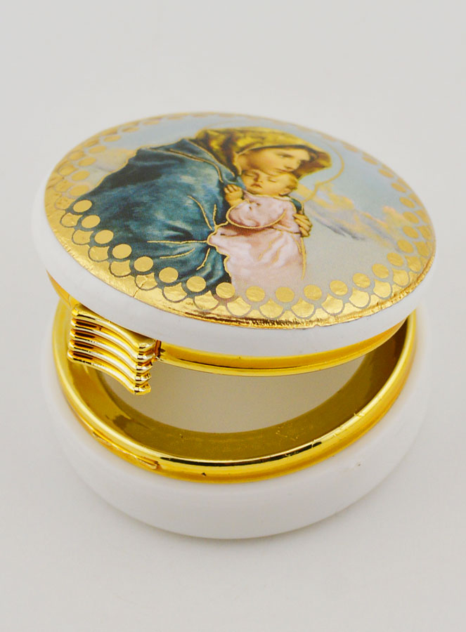 Scatola Portaostia Immagine Vergine con Bambino - 5 cm (pic 4)