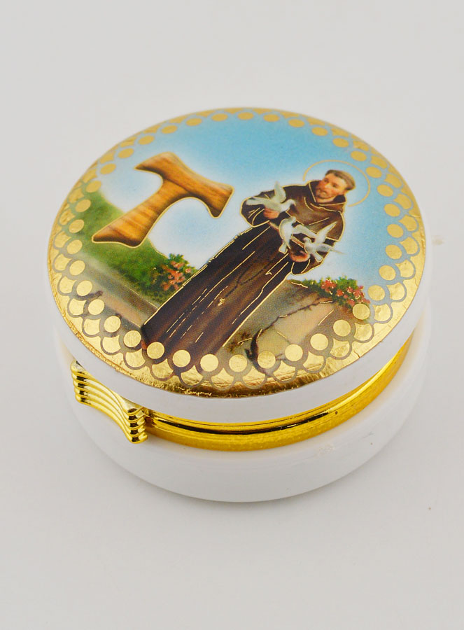 Scatola Portaostia Immagine San Francesco di Assisi - 5 cm (pic 4)