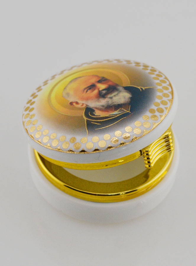 Scatola Portaostia Immagine San Padre Pio - 5 cm (pic 4)