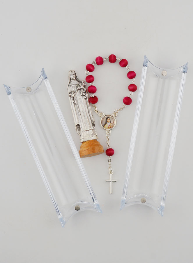 Statua Santa Rita e Rosario Decina in Legno di Rosa (pic 4)