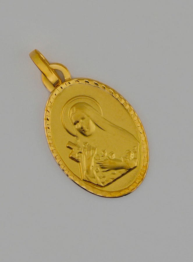 Medaglia Santa Teresa in Oro Massiccio 18k - 17 mm (pic 3)