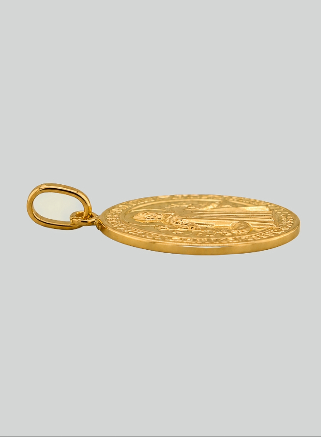 Medaglia San Benedetto Oro Massiccio 18k - 16 mm (pic 4)