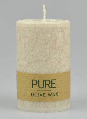 Candela Bio 100% Oliva - Colore Sabbia del Sahara - 9 x 6 cm (pic 1)