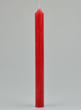 Candela da Tavola Candeliere Rosso Rubino Modello Rustico - 25 cm (pic 1)