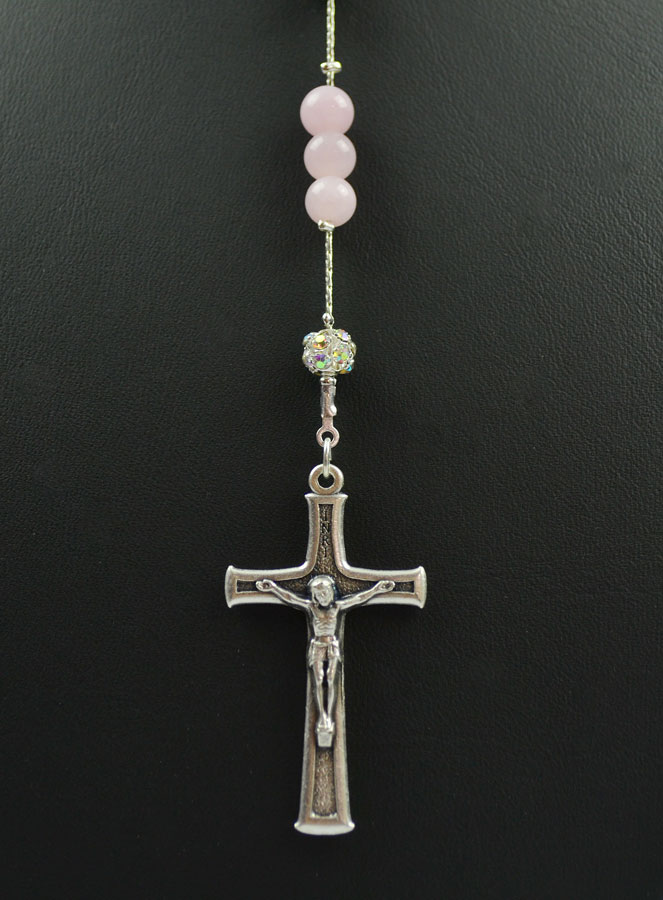 Collana Rosario in Vere Perle - Quarzo Rosa (pic 3)