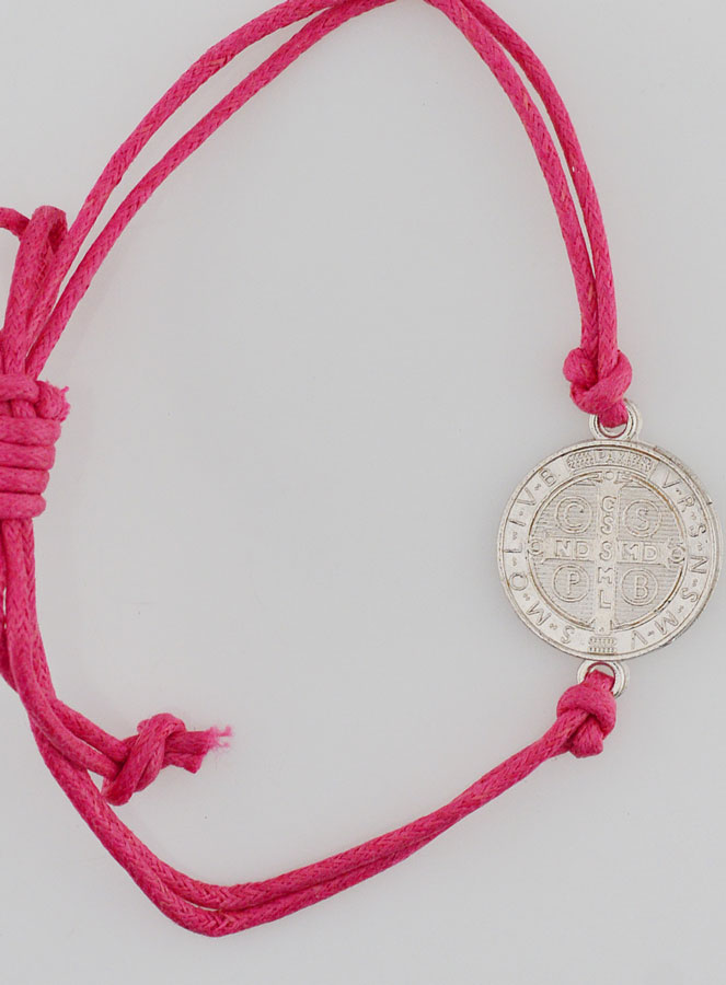 Bracciale Medaglia di San Benedetto - Rosa Fucsia (pic 4)