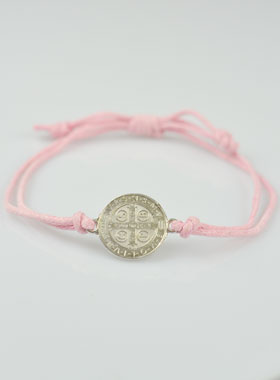 Bracciale Medaglia di San Benedetto - Rosa Chiaro (pic 1)