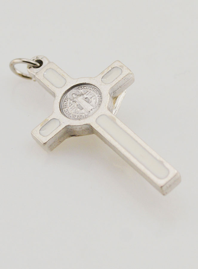 Ciondolo Croce di San Benedetto - Bianco (pic 4)