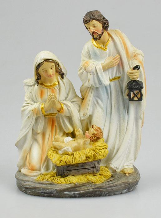 Presepe di Natale per Bambini - Dipinto a Mano - Sacra Famiglia 13 cm (pic 2)