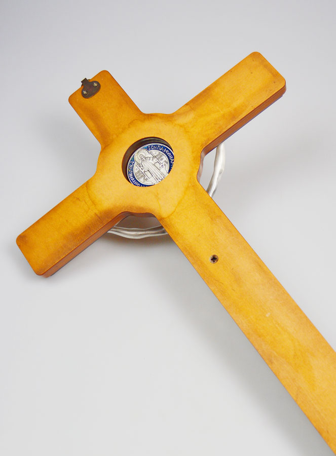 Grande Croce Murale di San Benedetto in Legno - 48 cm (pic 4)