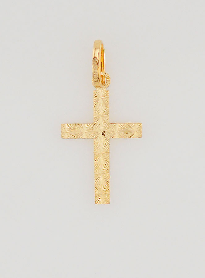 Ciondolo Croce di Cristo - Oro Giallo Massiccio 18k (pic 4)