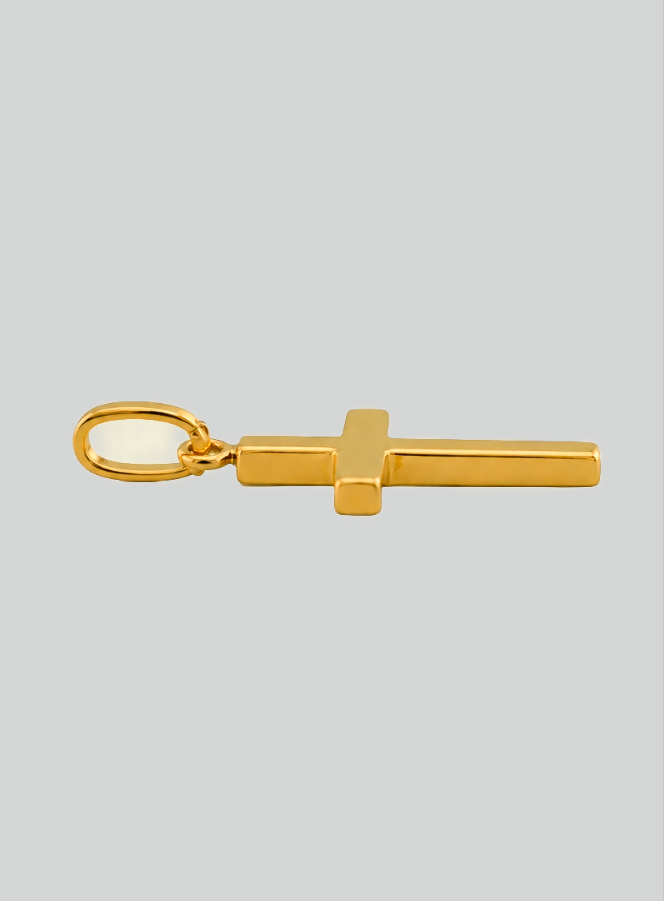 Ciondolo Croce di  Gesù Cristo - Oro Giallo Massiccio 18k (pic 4)
