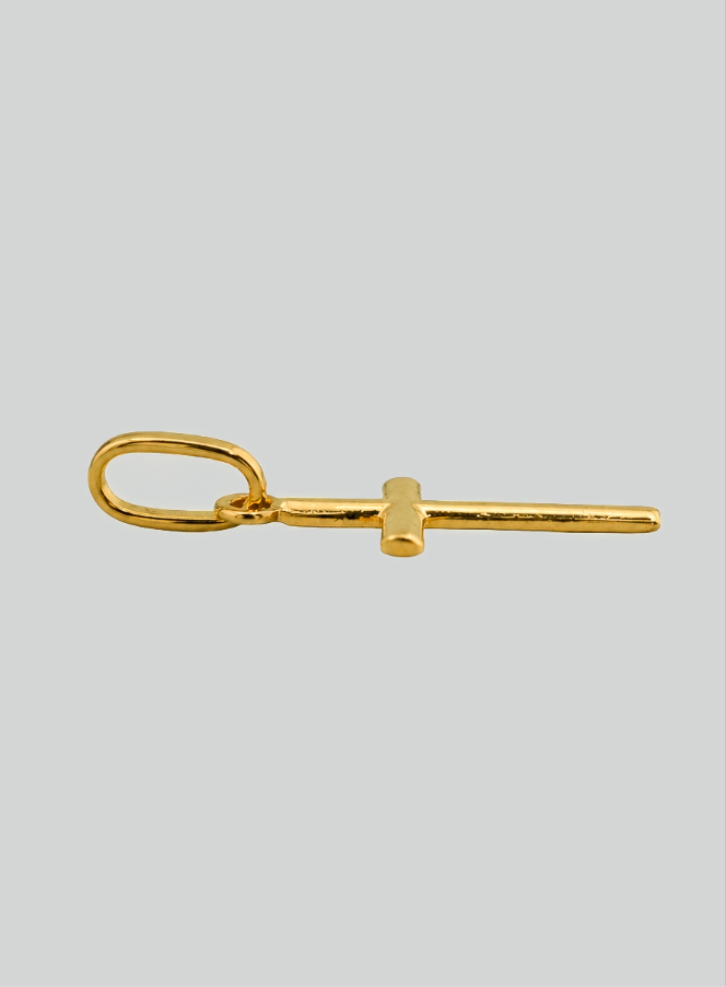 Ciondolo Croce di Gesù Cristo - Oro Giallo Massiccio 18k - 10mm (pic 4)