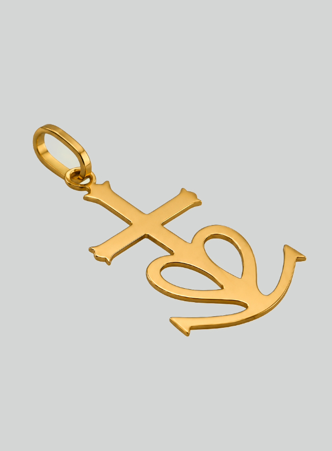 Ciondolo Croce di Camargue - 20mm - Oro Massiccio 18k (pic 2)