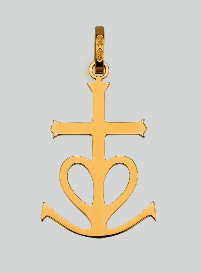 Ciondolo Croce di Camargue - 20mm - Oro Massiccio 18k (pic 3)