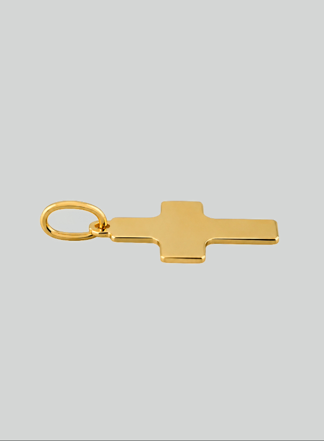 Ciondolo Croce Classica - 15mm - Oro Massiccio 18k (pic 4)