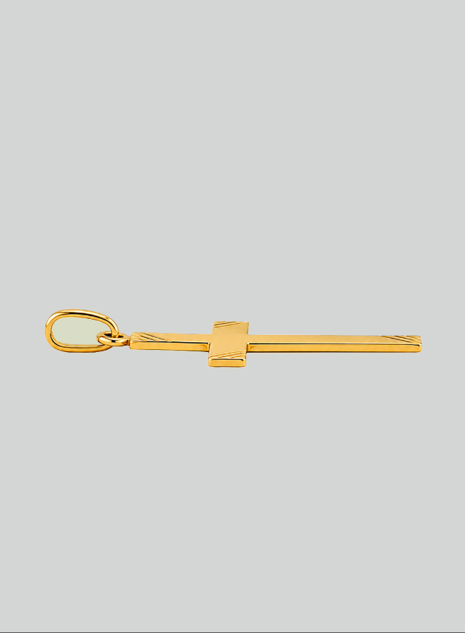 Ciondolo Croce Classica Diamentata - 22mm - Oro Massiccio 18k (pic 4)