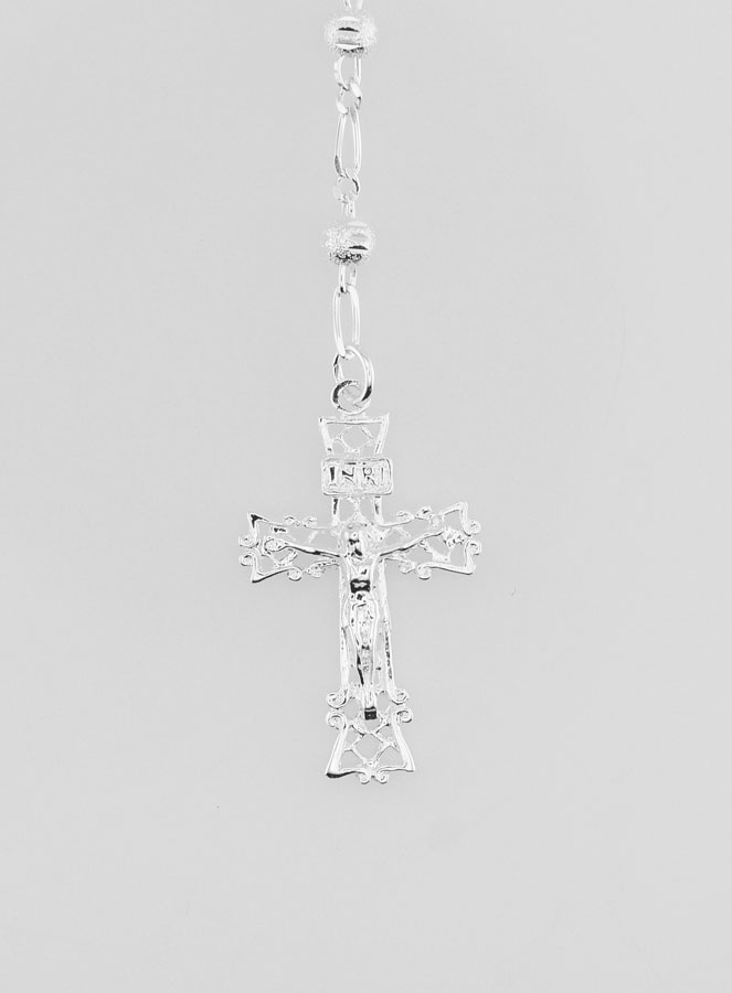 Rosario in Argento Massiccio 925/1000 - Grani Brillanti 3 mm (pic 3)