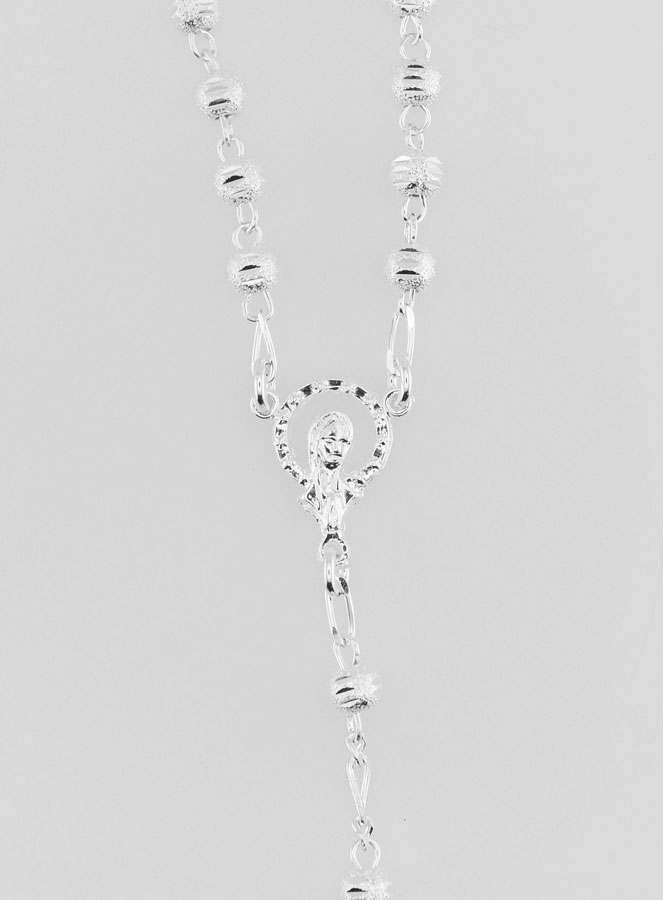 Rosario in Argento Massiccio 925/1000 - Grani Brillanti 3 mm (pic 4)