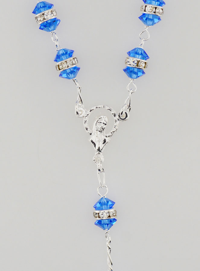 Rosario in Argento Massiccio & Cristallo Blu (pic 4)