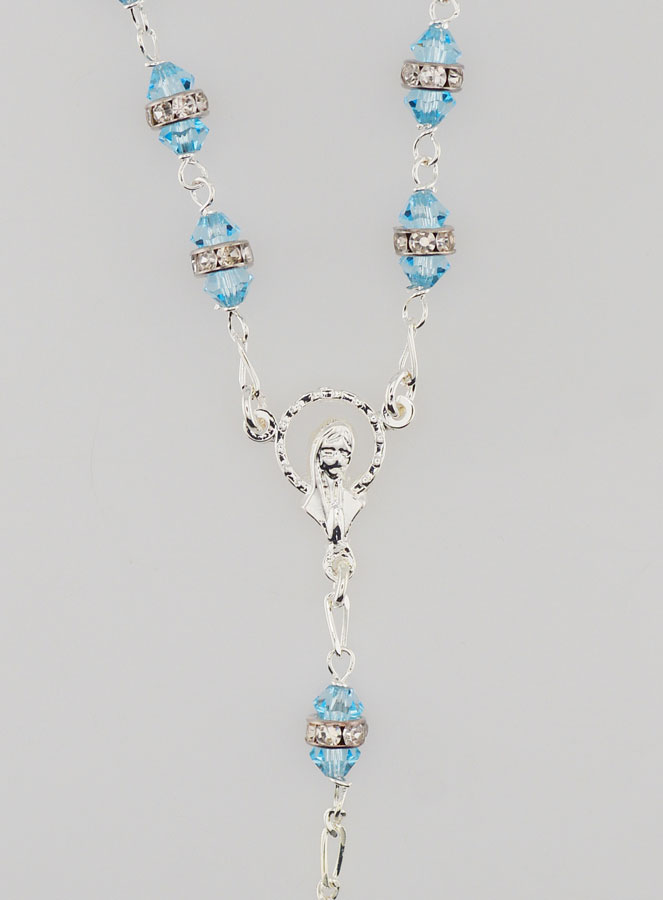 Rosario in Argento & Cristallo Blu Acqua (pic 4)