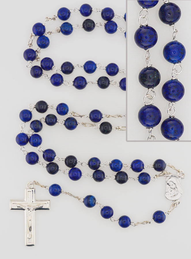 Rosario con Perle di Lapislazzuli & Argento Massiccio 925/1000 (pic 1)