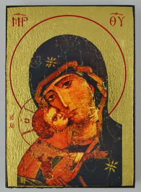 Icona Religiosa Vergine Maria di Vladimir - 9cm (pic 1)