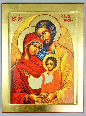 Icona Bizantina Sacra Famiglia - Grande Formato 40cm (pic 1)