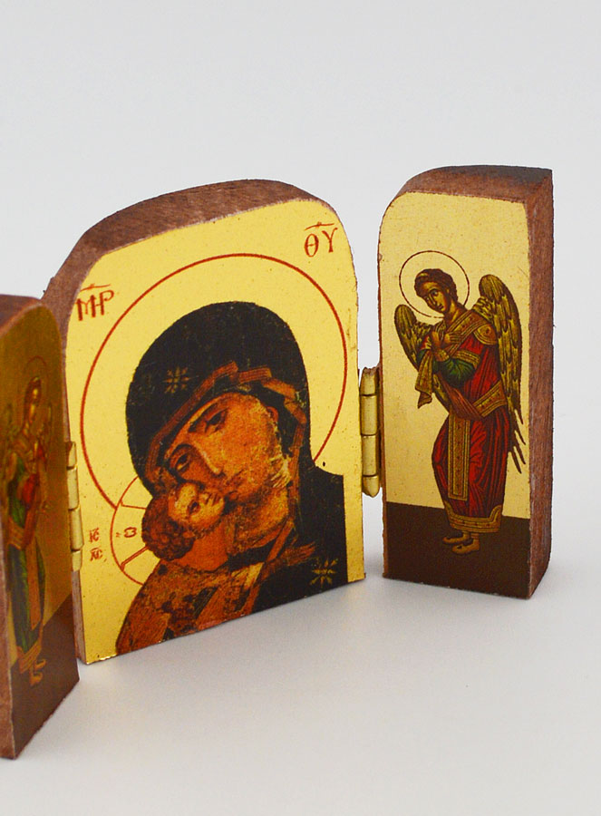 Icona Religiosa - Trittico Madonna della Tenerezza & Arcangeli - Formato Mini (pic 3)