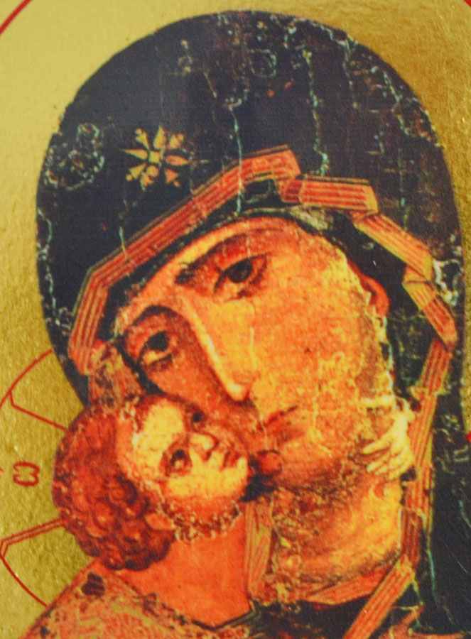 Icona Religiosa Vergine Maria 14cm - Madonna di Vladimir (pic 3)