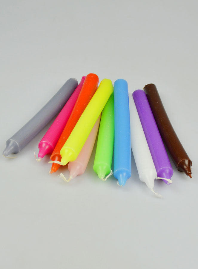 Set di 10 Candele Colorate in Massa con Difetti di Aspetto (pic 1)