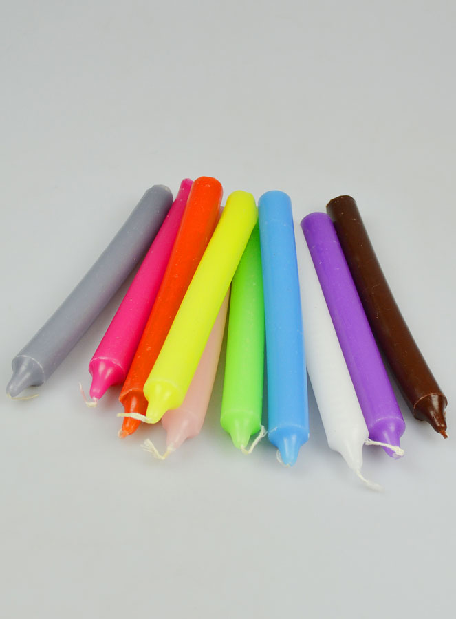 Set di 10 Candele Colorate in Massa con Difetti di Aspetto (pic 4)