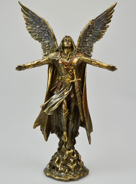 Statua Religiosa in Bronzo Ascensione dell'Arcangelo - 28cm (pic 1)