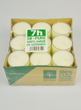 Confezione da 18 Lumini Bio 100% Naturali - 7 ore (pic 1)